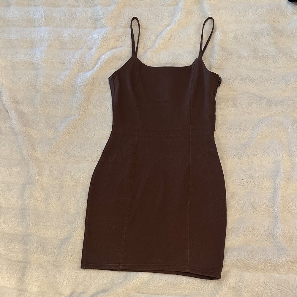 Dark Brown Denim Dress